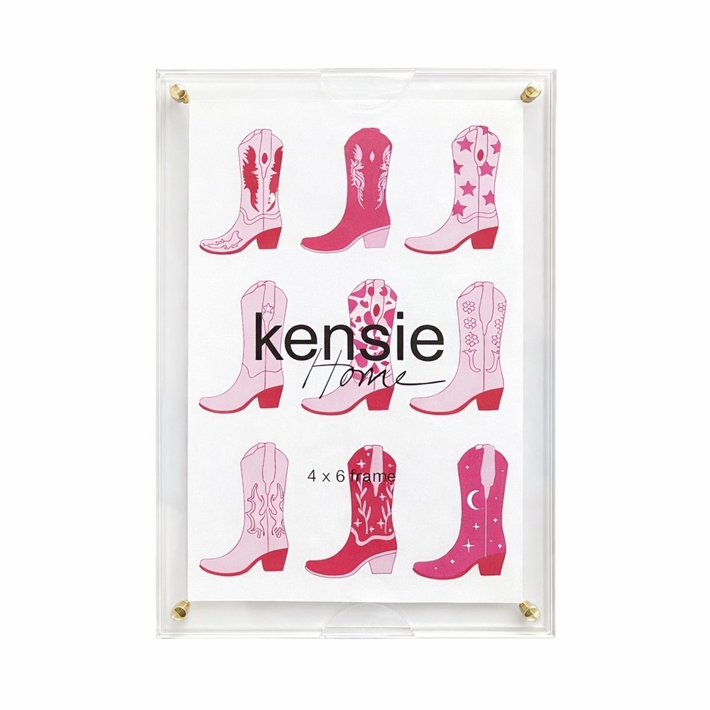 Kensie Home Acrylic Lucite Cowboy Boot Photo Frame 4x6 Western